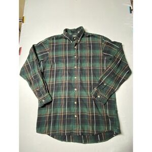 RedHead LT Large Tall Green Plaid Flannel Button Front Shirt Mens